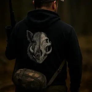 Boar Keiler Skull Hoodie